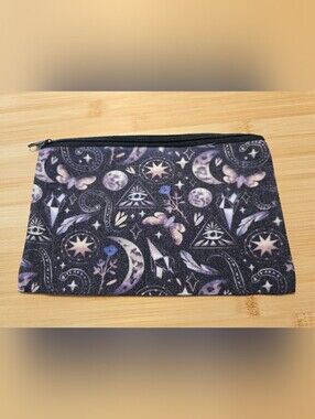 💜🔮Celestial Witchy Canvas Zipper Pouch Makeup Bag NWOTDescription